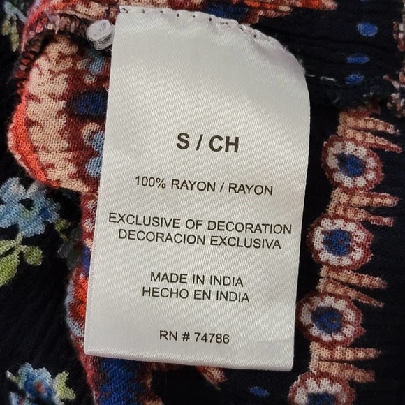 Bila Boho Print Flowy Tank Top Small NWOT - Picture 6 of 6